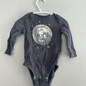 Carters 12m grey moon loves long sleeve onesie